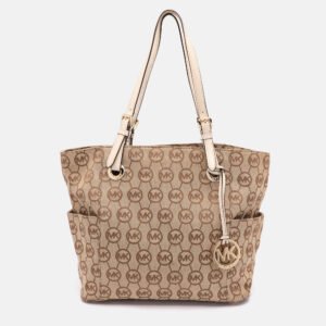 MICHAEL Michael Kors Beige/Brown Signature Canvas Jet Set Tote
