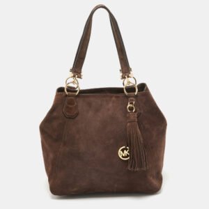 MICHAEL Michael Kors Brown Suede and Leather Shopper Tote