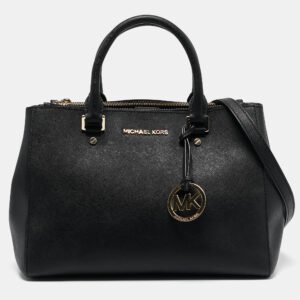 MICHAEL Michael Kors Black Leather Medium Sutton Tote