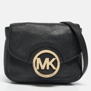 MICHAEL Michael Kors Black Leather Fulton Crossbody Bag