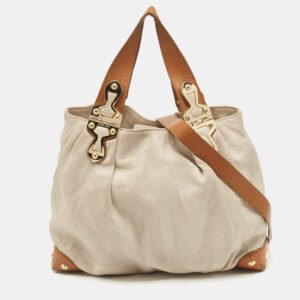 MICHAEL Michael Kors Off White/Brown Leather Shoulder Bag