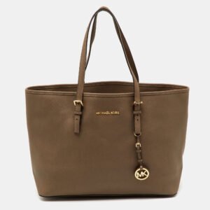 MICHAEL Michael Kors Brown Saffiano Leather Large Jet Set Travel Tote