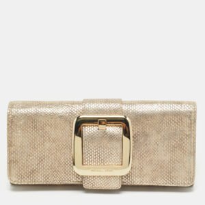 MICHAEL Michael Kors Bronze Snake Effect Suede Large Sutton Clutch