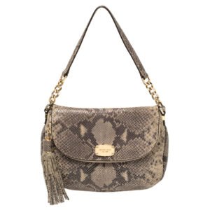 MICHAEL Michael Kors Grey Python Embossed Leather Crossbody Bag