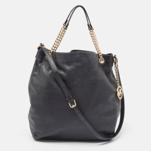 MICHAEL Michael Kors Black Leather Charm Tote