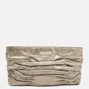 MICHAEL Michael Kors Metallic Leather Webster Ruched Clutch