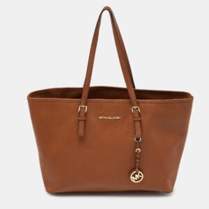 MICHAEL Michael Kors Brown Leather Jet Set  Shopper Tote