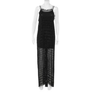 Missoni Black Lurex Crochet Knit Maxi Dress M