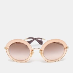 Miu Miu Peach/Brown Gradient SMU13N Round Sunglasses