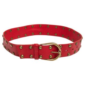 Miu Miu Red Leather Studded Belt 75