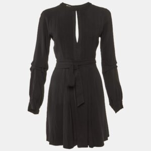Miu Miu Black Crepe Mini Wrap Dress M
