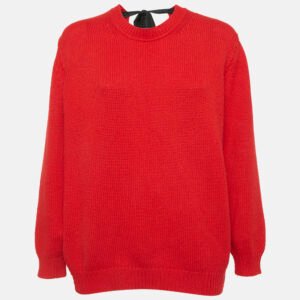 Miu Miu Red Cashmere Rib Knit Sweater M