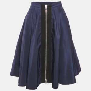 Miu Miu Navy Blue Flared Knee-Length Skirt M