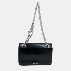 Miu Miu Black Leather Chain Shoulder Bag