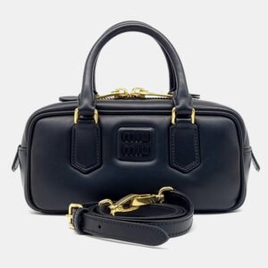 Miu Miu Black Leather Arcadie Crossbody Bag