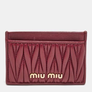 Miu Miu Red Matelass&eacute; Leather Card Case