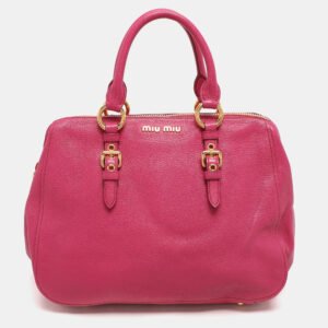 Miu Miu Pink Leather Zip Satchel