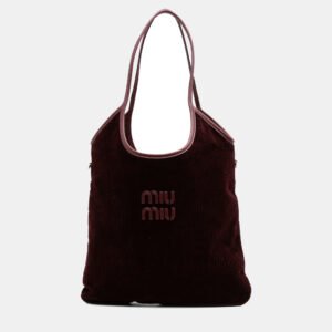 Miu Miu Red Corduroy Ivy Tote