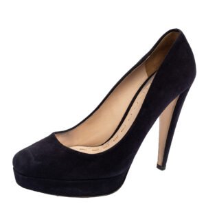 Miu Miu Black Suede Platform Pumps Size 39.5