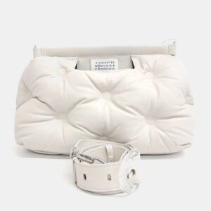 MM6 Maison Margiela White Leather Glam Slamback Medium