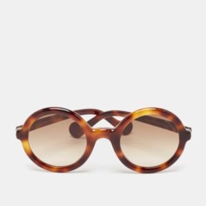 Moncler Tortoise Brown Gradient Mrs Moncler Round Sunglasses