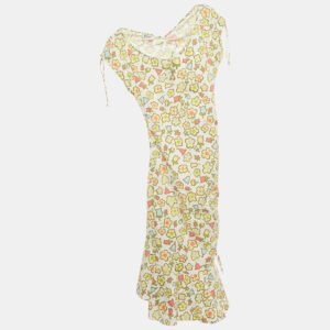 Moschino Cheap and Chic Multicolor Floral Print Cotton Short Dress S