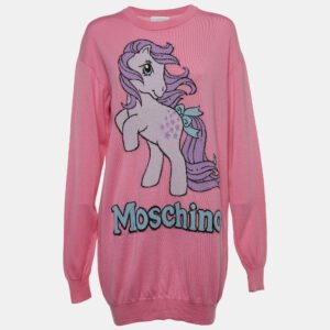 Moschino Couture Pink My Little Pony Cotton Knit Sweater Dress S