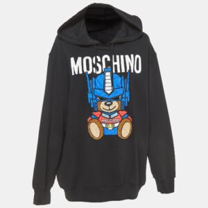 Moschino Couture Black Transformer Teddy Cotton Hoodie M