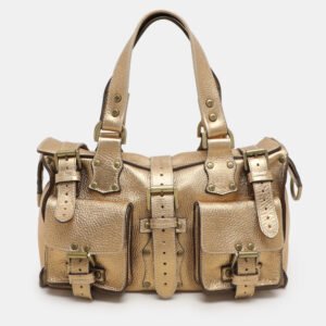 Mulberry Gold Leather Roxanne Satchel