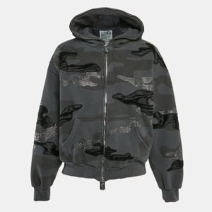 Named Collective Grey Rhinestone Camouflage Cotton Hooded Jacket XS