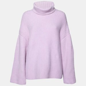 Nanushka Purple Wool Knit Turtle Neck Oversized Jumper S