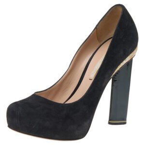 Nicholas Kirkwood Black Suede Platform Pumps Size 37