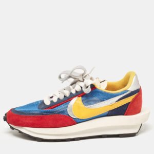 Nike x Sacai Multicolor Leather and Suede  LD Waffle Varsity Blue Sneakers Size 38