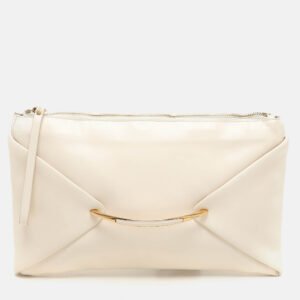Nina Ricci Cream Leather Clutch