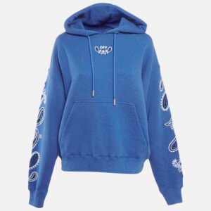 Off-White Blue Bandana Art Cotton Hoodie XS