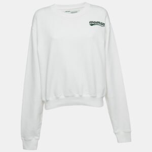 Off-White White Woman Patch Cotton Sweatshirt M