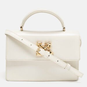 Off-White White Leather 2.8 Jitney Top Handle Bag
