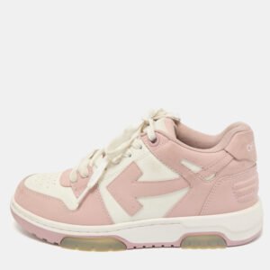 Off-White White/Pink Leather HG Runner Low Top Sneakers Size 37