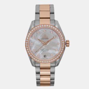 Omega MOP 18k Rose Gold Stainless Steel Seamaster Aqua Terra 231.25.39.21.55.001 Automatic Women's Wristwatch 38.5 mm