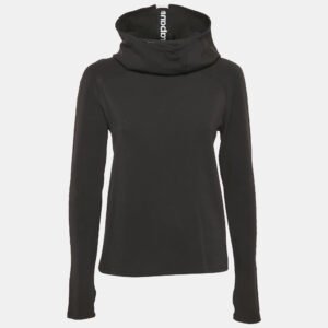 Paco Rabanne Black Knit Logo Tape Trimmed Hoodie M