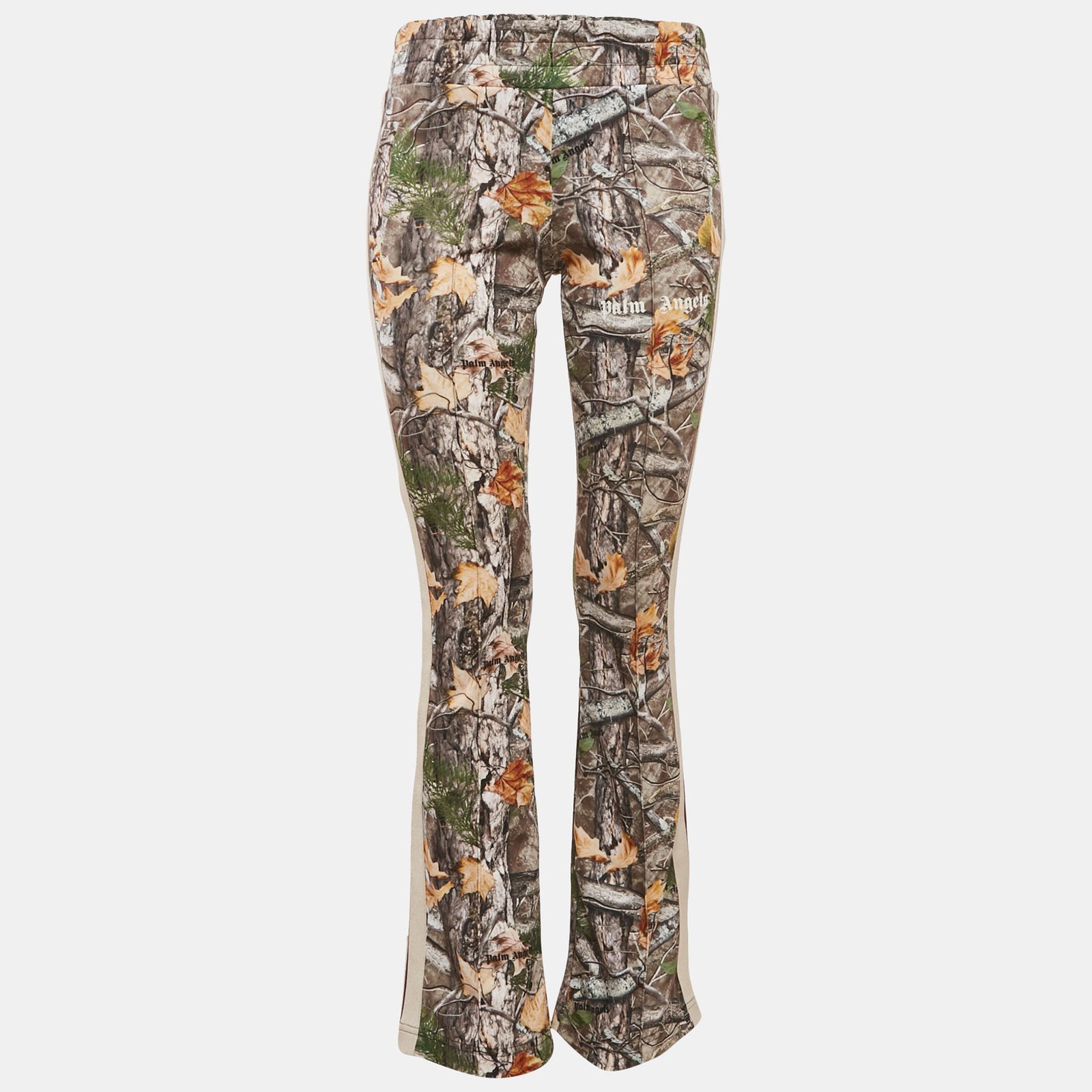 Palm Angels Multicolor Woodland Camo Print Jersey Track Pants XS