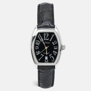 Paul Picot Black Stainless Steel Alligator Leather Firshire 4097 Unisex Wristwatch 33 mm