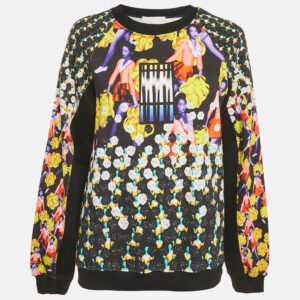 Peter Pilotto Black Ruc Printed Cotton Sweater M