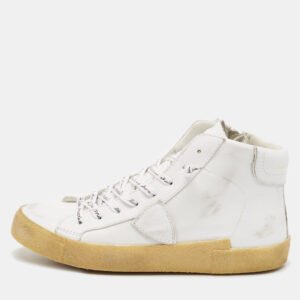Philippe Model White Leather High Top Sneakers Size 37