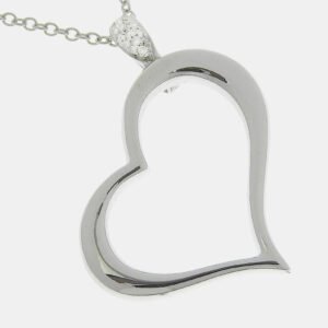 Piaget 18K White Gold and Diamond Heart Pendant Necklace