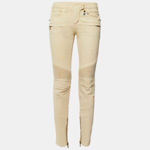 Pierre Balmain Beige Denim Ribbed Slim Fit jeans M/Waist 30"