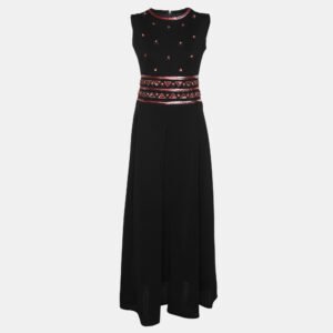 Giorgio Armani Blue Jersey Draped Midi Dress S