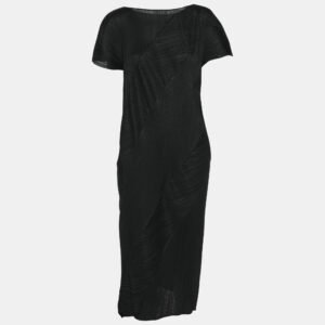 Pleats Please by Issey Miyake Black Plisse Dress M