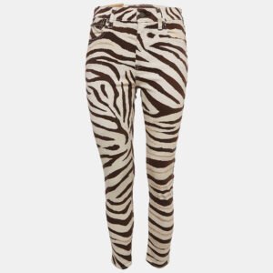 Polo Ralph Lauren Brown Zebra Print Denim Tompkins Skinny Jeans M Waist 27"