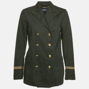 Polo Ralph Lauren Black Denim Peak Lapel Captain Jacket L